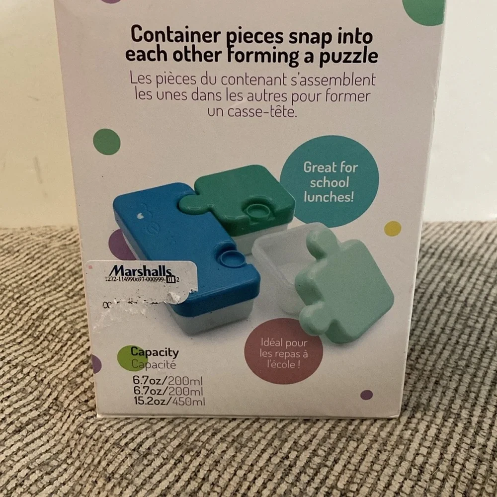 Melii puzzle food storage containers NEW for on-the-go snacks or meals